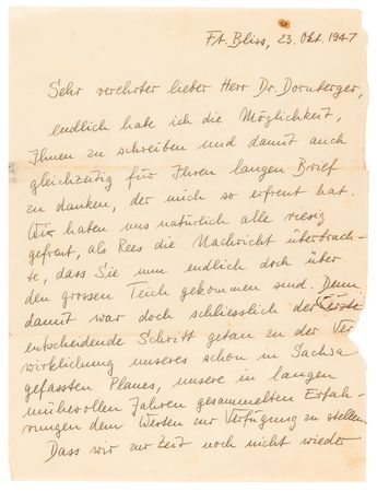 Lot #7023 Wernher von Braun Autograph Letter Signed to Walter Dornberger, Emphasizing the Goals of Operation Paperclip: 