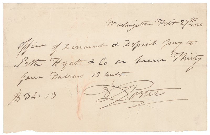 Lot 273 David Porter Autograph Document Signed