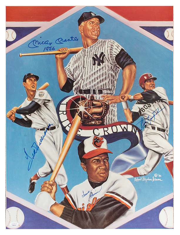 Lot 771 Triple Crown: Mantle, Williams, Yastrzemski, and Robinson Signed Poster