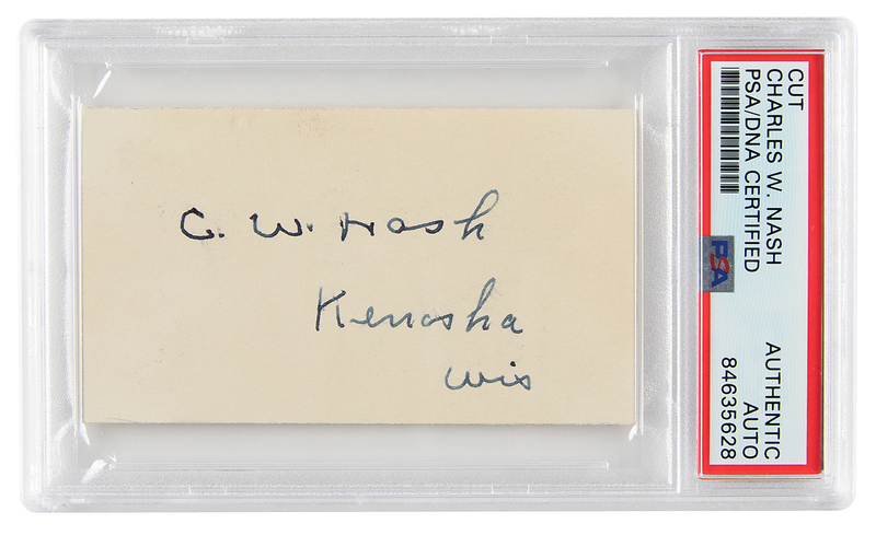 Lot 206 Charles W. Nash Signature