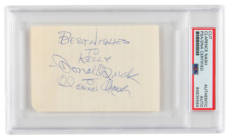 Lot 329 Clarence Nash Signature