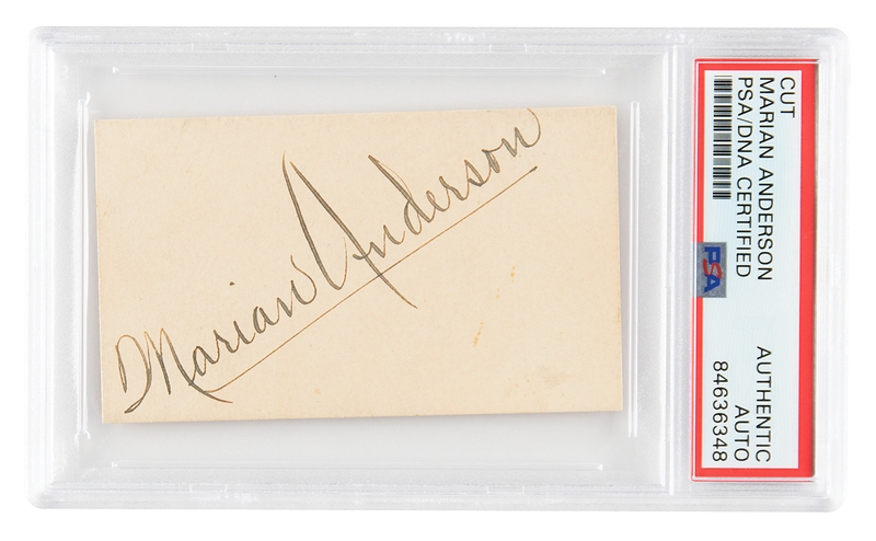 Lot 398 Marian Anderson Signature