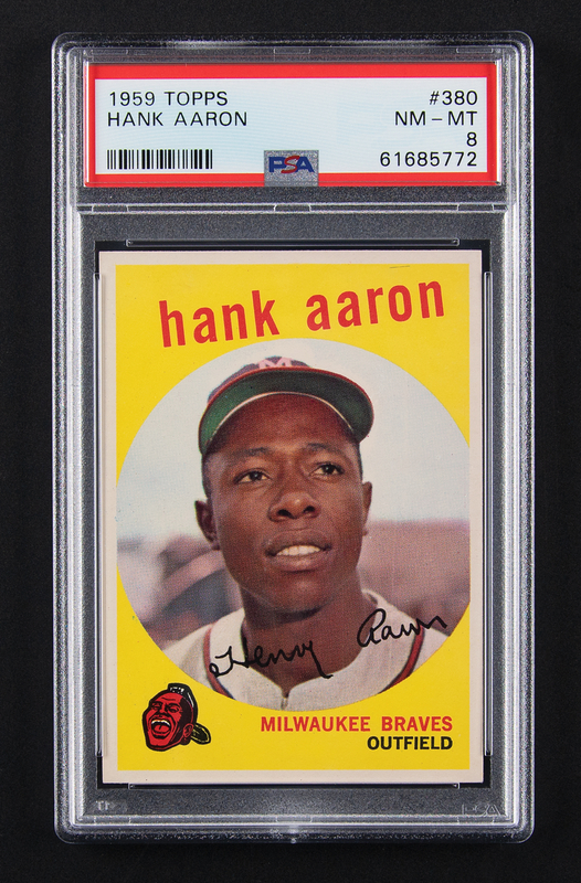 Lot 664 1959 Topps #380 Hank Aaron PSA NM-MT 8