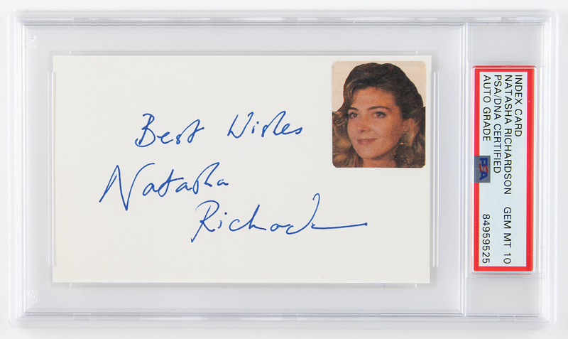 Lot 600 Natasha Richardson Signature - PSA GEM MT 10