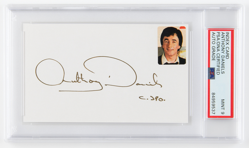 Lot 614 Star Wars: Anthony Daniels Signature - PSA MINT 9