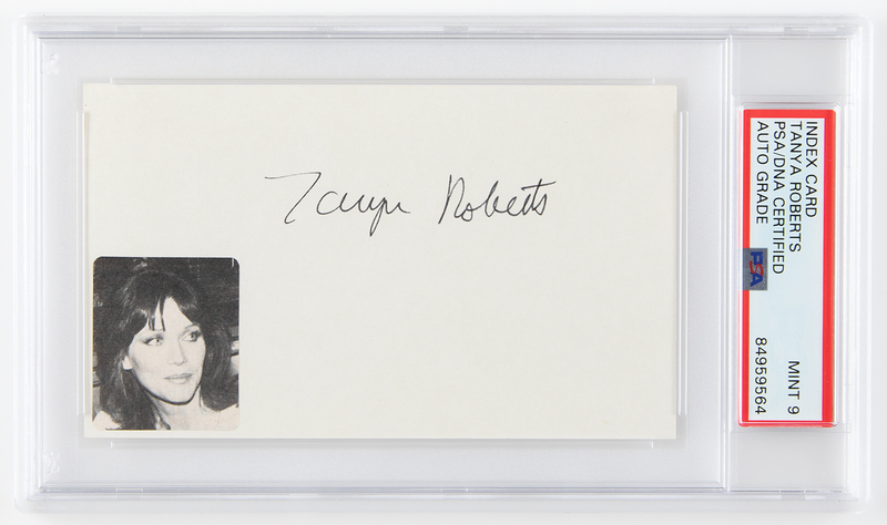 Lot 602 Tanya Roberts Signature - PSA MINT 9