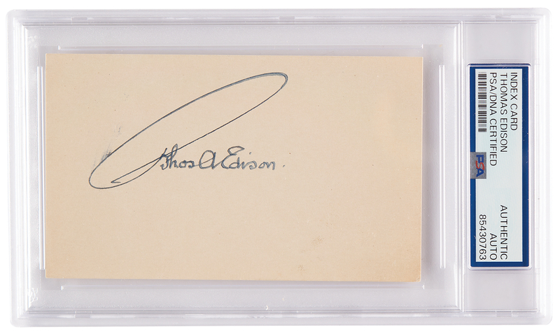 Lot 160 Thomas Edison Classic 'Umbrella' Signature
