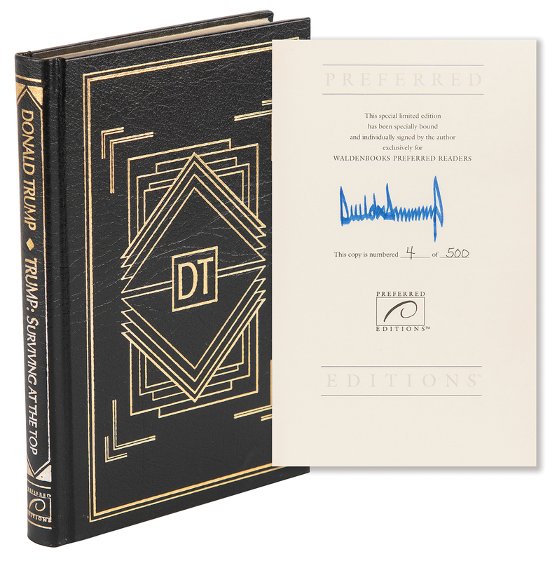Lot 91 Donald Trump Signed Book - Trump: Surviving at the Top (Ltd. Ed. #4/500)