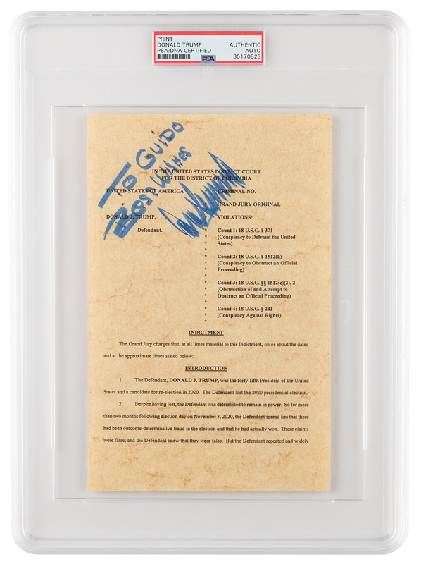 Lot 92 Donald Trump Signature