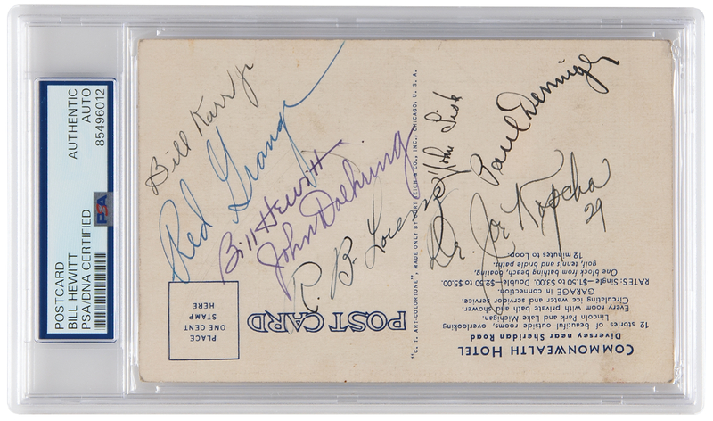 Lot 715 Bill Hewitt Signature and Chicago Bears Teammates