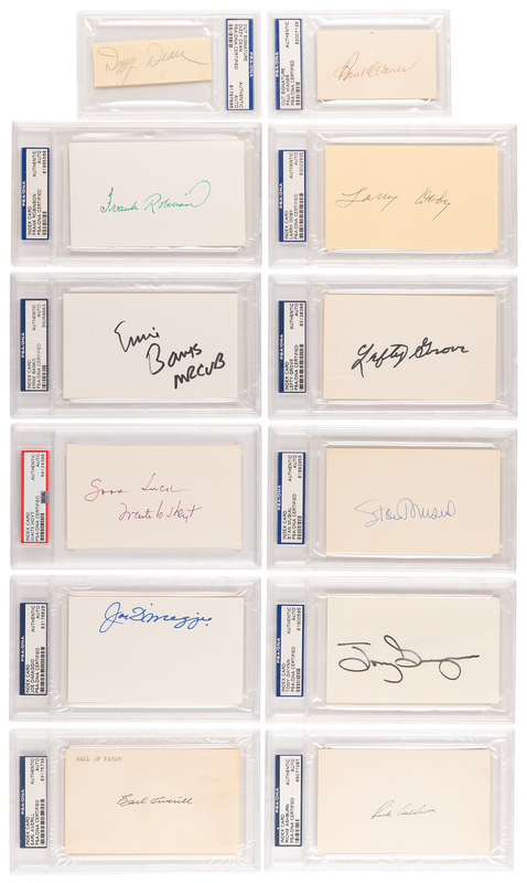 Lot 681 Baseball (52) Signatures with Joe DiMaggio, Dizzy Dean, and Paul Waner