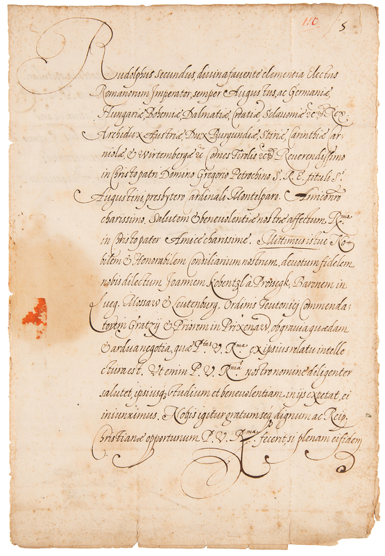 Lot 222 Rudolf II, Holy Roman Emperor Rare Letter Signed (September 15, 1592) - Cosigned by Johann Barwitz and Jacob von Kurz Senftenau, Noted Champions of Astronomers Tycho Brahe and Johannes Kepler