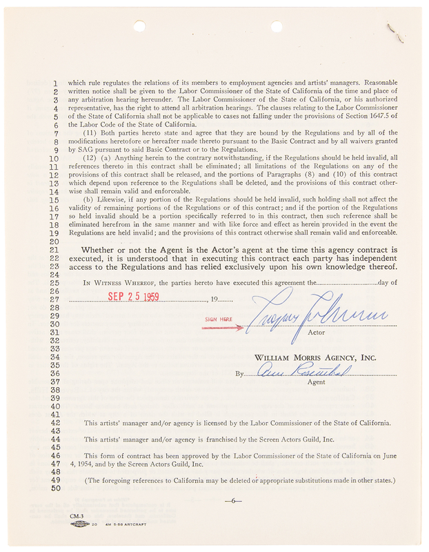Lot 718 Ingemar Johansson Early Document Signed as the Heavyweight Champ (September 25, 1959)