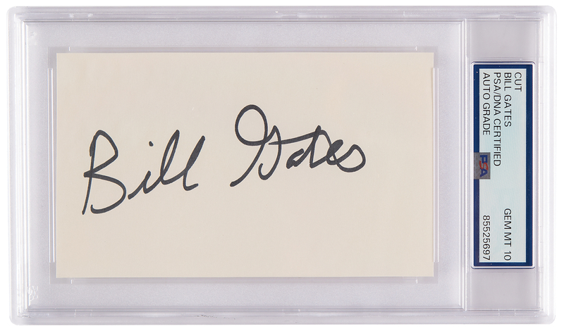 Lot 166 Bill Gates Signature - PSA GEM MINT 10