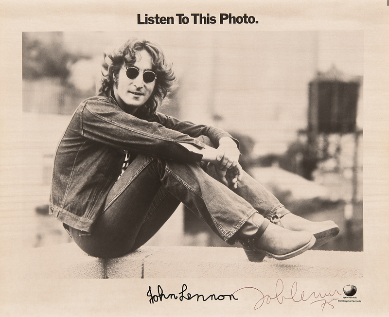 Lot 386 Beatles: John Lennon Signed Photograph - 'Listen To This Photo'