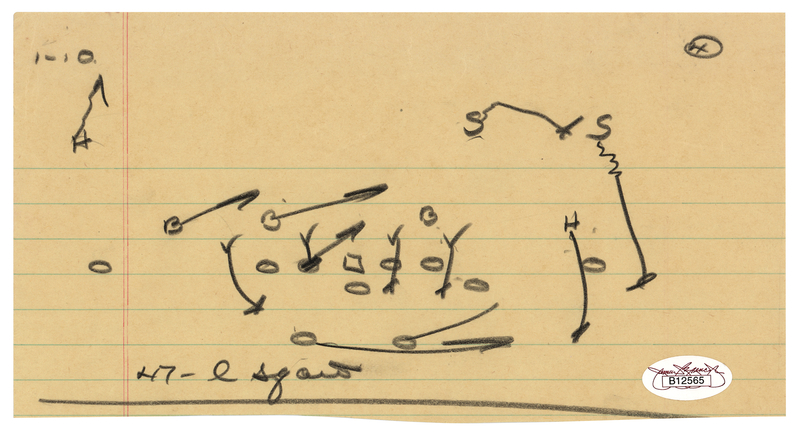 Lot 731 Vince Lombardi Original Sketch of a Football Play