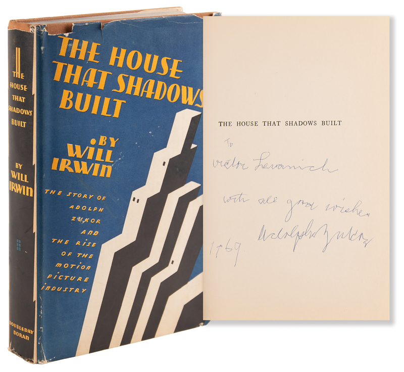 Lot 638 Adolph Zukor Signed Book - The House That Shadows Built
