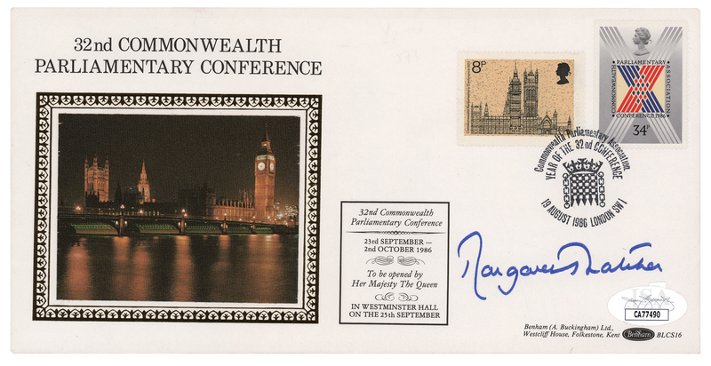 Lot 231 Margaret Thatcher Signed Commemorative Cover