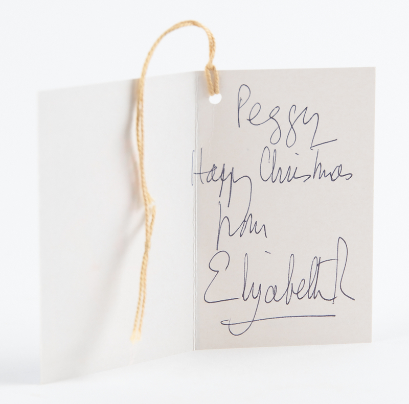 Lot 216 Queen Elizabeth II Signed Christmas Gift Tag Presented to Her Royal Dresser
