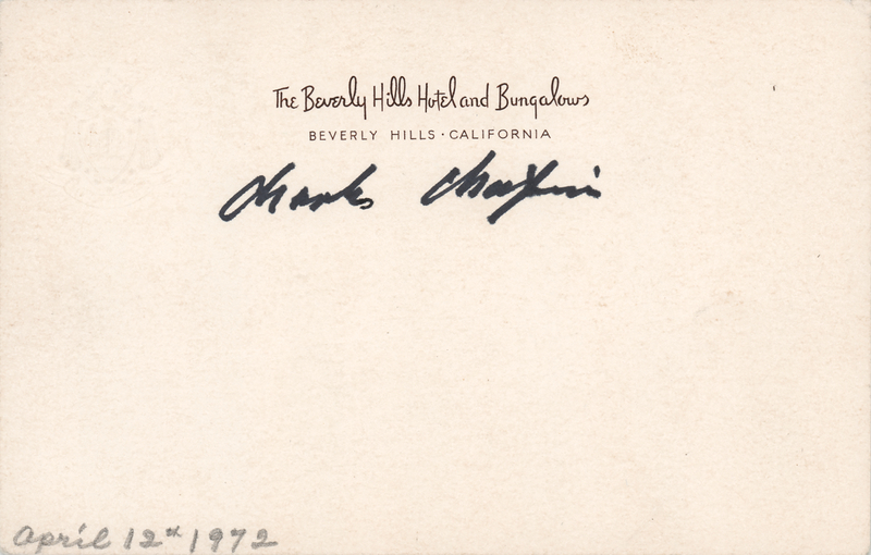 Lot 503 Charlie Chaplin Signature