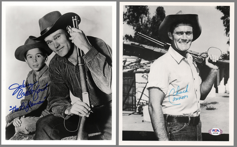 Lot 601 The Rifleman: Chuck Connors and Johnny Crawford (2) Signed Photographs