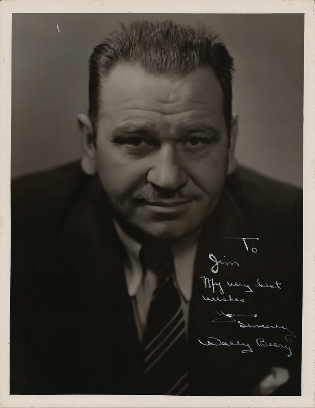 Lot 487 Wallace Beery Oversized Signed Photograph by George Hurrell