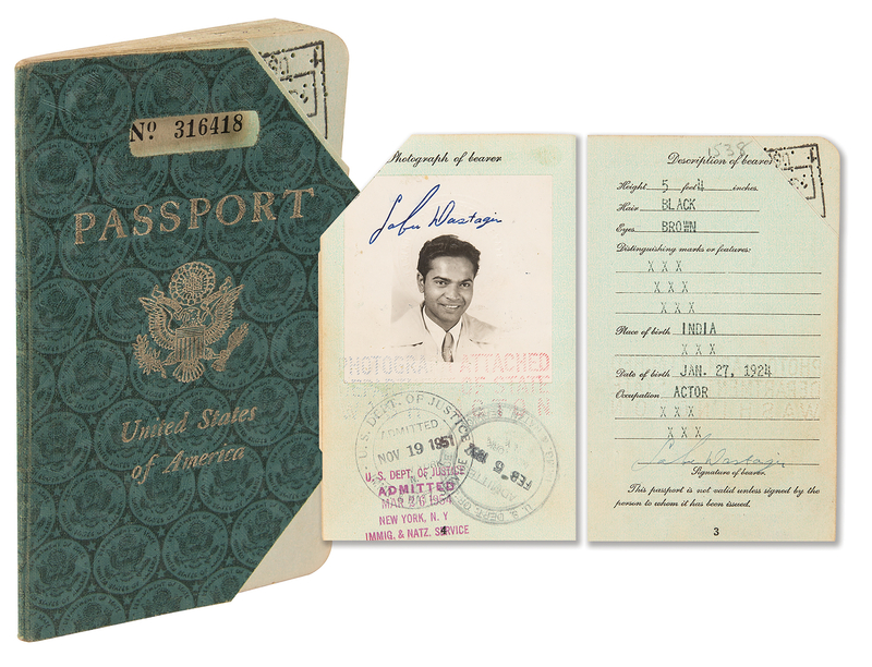 Lot 607 Sabu's Twice-Signed Personal Passport