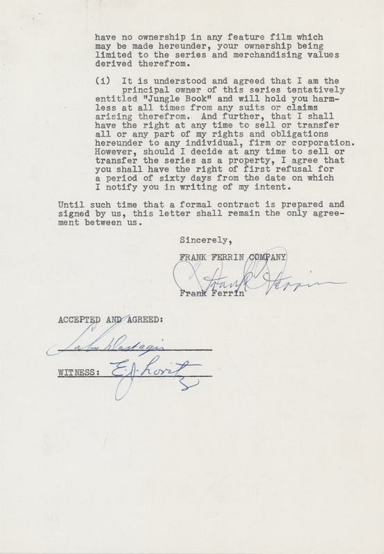 Lot 608 Sabu Document Signed for a 'Jungle Book' TV Series