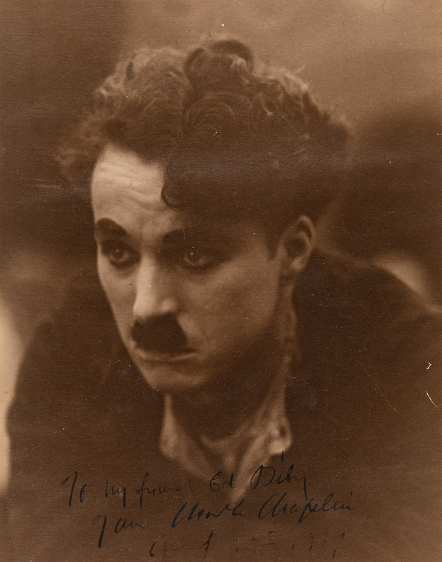 Lot 448 Charlie Chaplin Oversized Signed Photograph as the 'Tramp'