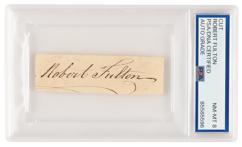 Lot 162 Robert Fulton Signature - PSA NM-MT 8