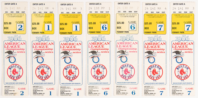 Lot 668 Boston Red Sox: 1986 ALCS (7) Fenway Park Ticket Stubs