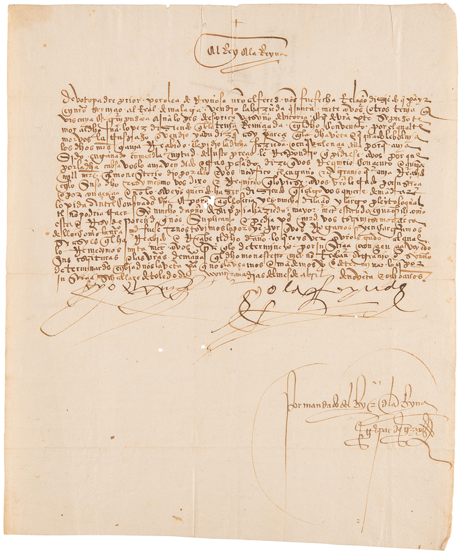 Lot 103 Ferdinand and Isabella Document Signed, Resolving a Convent's Property Dispute
