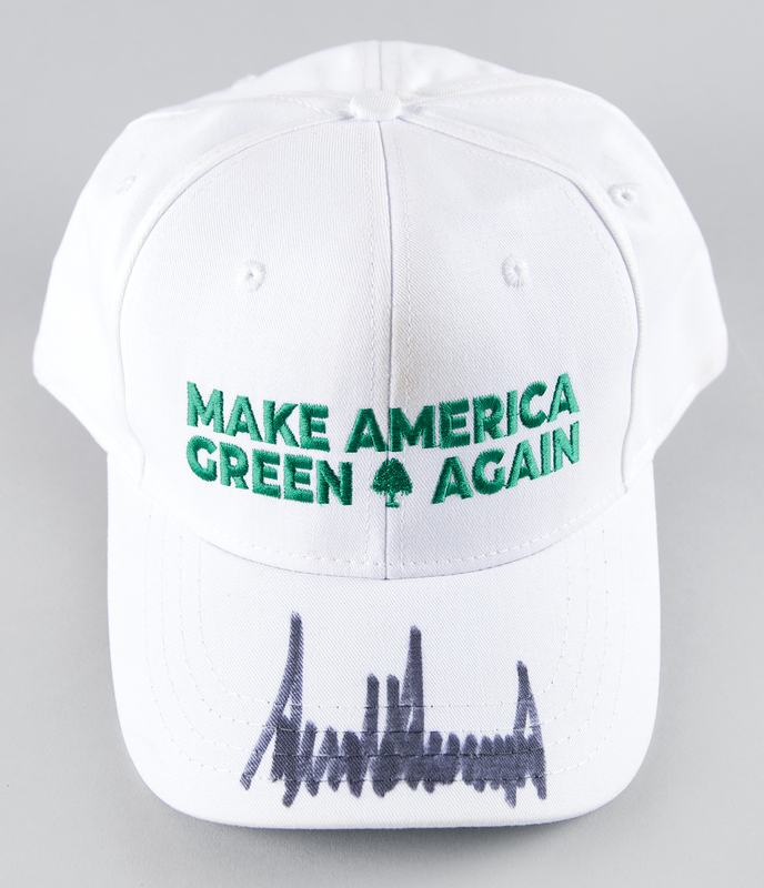 Lot 88 Donald Trump Signed Baseball Hat - Make America Green Again