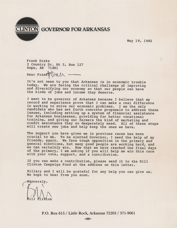 Lot 34 Bill Clinton Typed Letter Signed: 