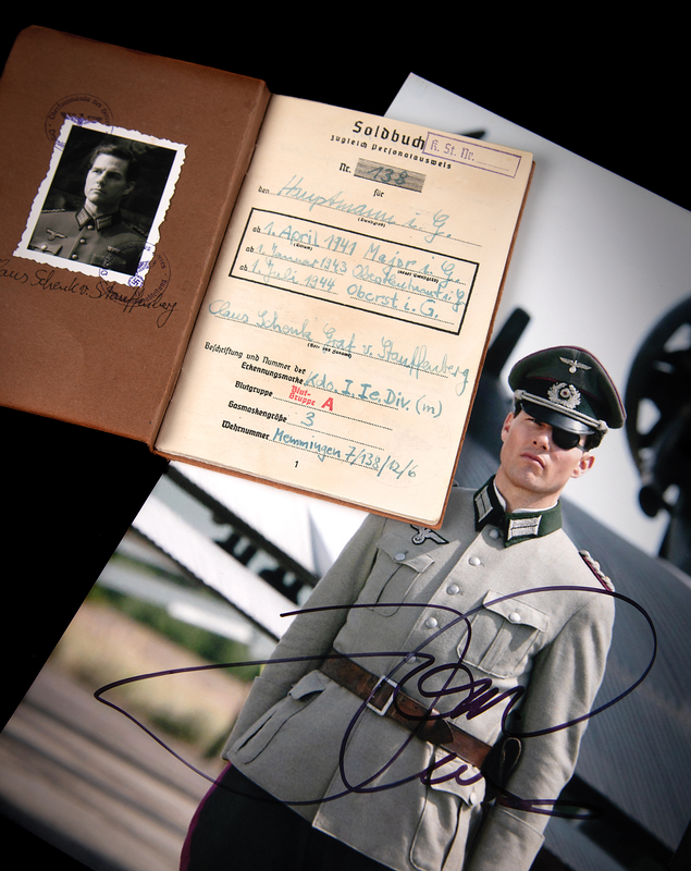 Lot 450 Tom Cruise Valkyrie Prop 'Soldbuch' Military Passport and Signed Photograph