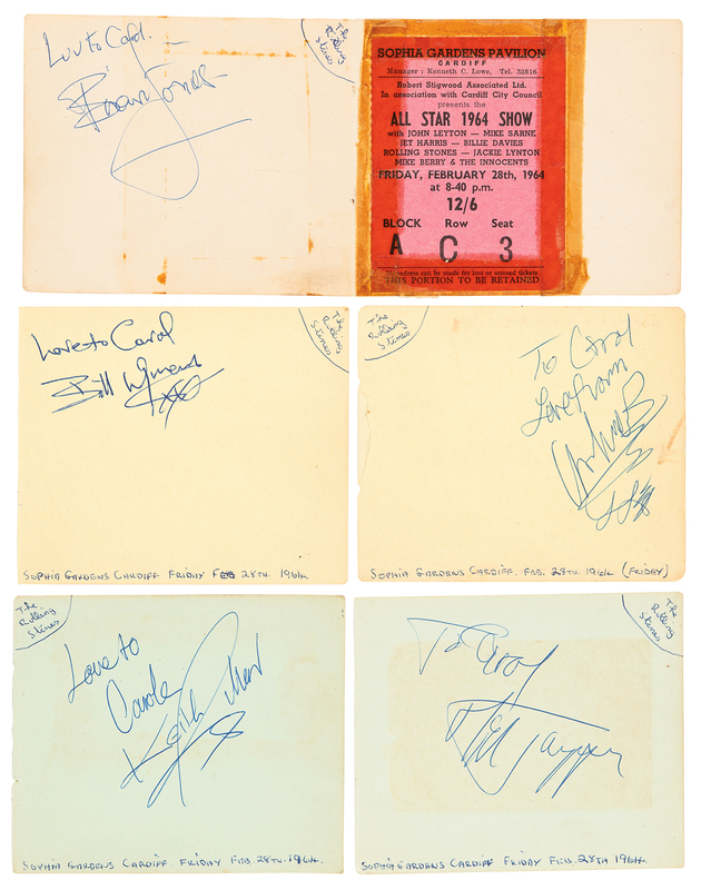 Lot 396 Rolling Stones Signatures (February 1964)