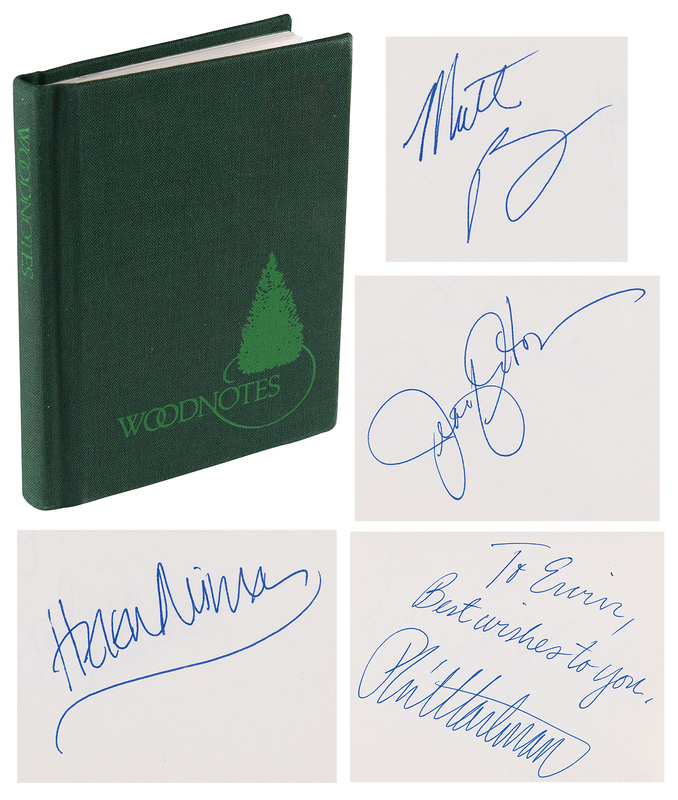 Lot 476 Actors and Actresses (50+) Autograph Book, with Matthew Perry, Jennifer Aniston, and Phil Hartmann