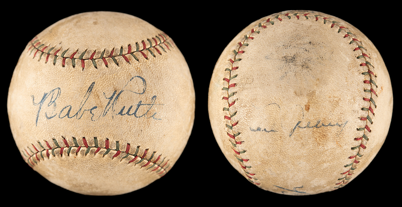 Lot 658 Babe Ruth and Lou Gehrig Signed Baseball