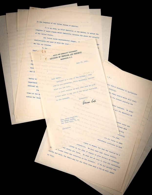 Lot 16 Franklin D. Roosevelt: Typescript Draft of an Undelivered Message to Congress on Nazi Aggression Against Russia
