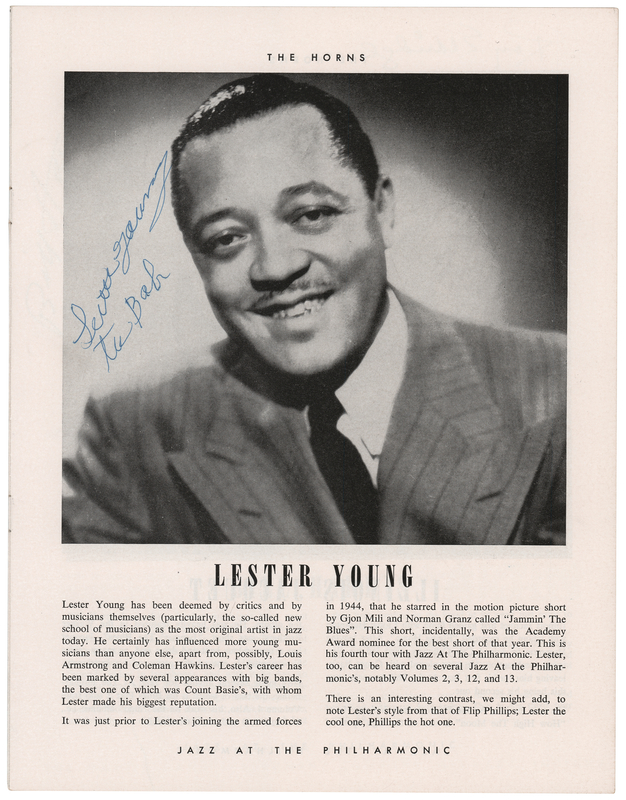 Lot 410 Lester Young and Roy Eldridge Signed Program