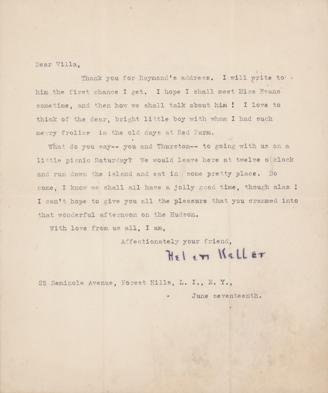 Lot 181 Helen Keller Typed Letter Signed