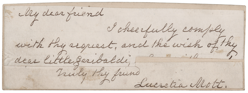 Lot 205 Lucretia Mott Autograph Note Signed