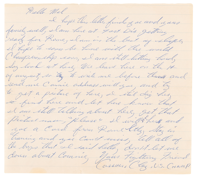 Lot 639 Muhammad Ali Early Autograph Letter Signed as 