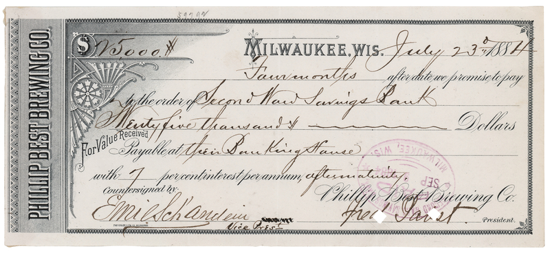 Lot 208 Frederick Pabst Document Signed