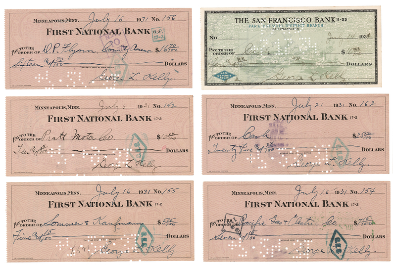 Lot 723 George Kelly (6) Signed Checks