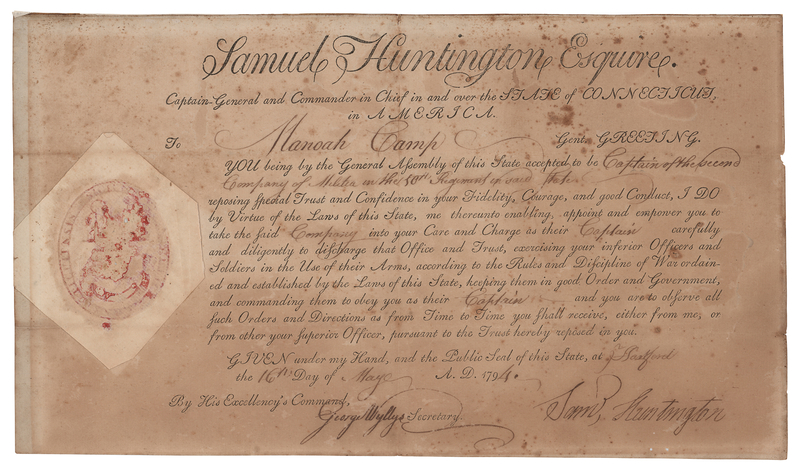 Lot 177 Samuel Huntington Document Signed