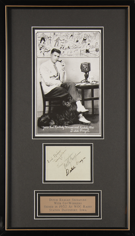 Lot 69 Ronald Reagan Early Signature as 