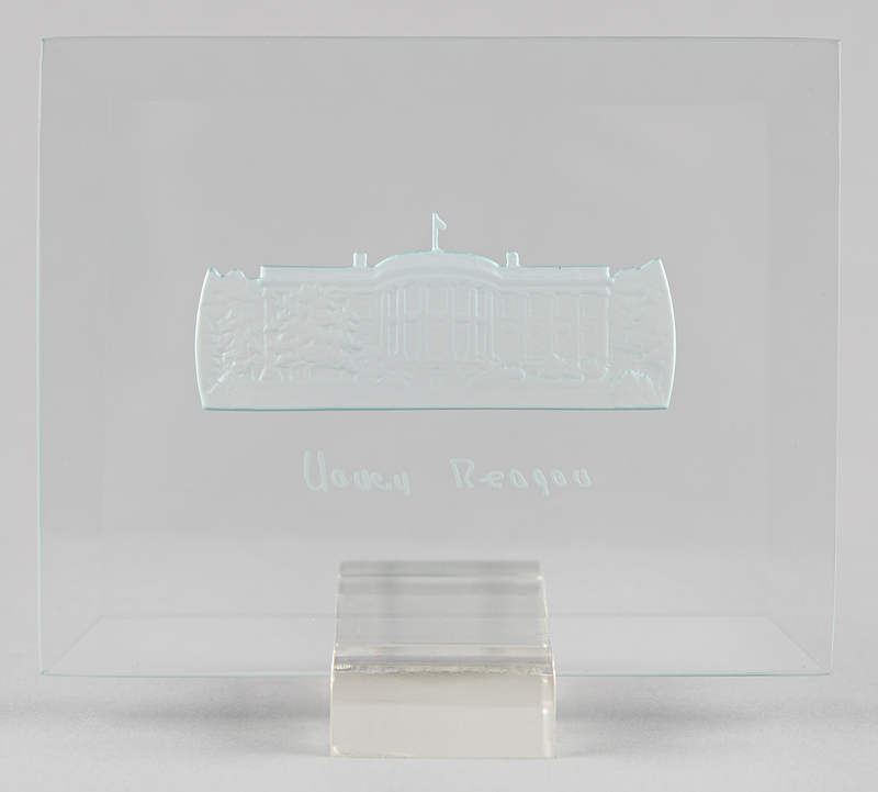 Lot 65 Nancy Reagan White House Crystal Desk Display