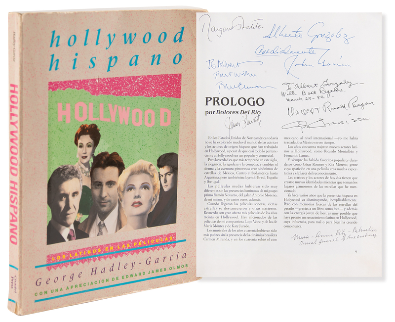 Lot 597 Ronald and Nancy Reagan, Bill Clinton, and Margaret Thatcher Signed Book with (20+) Celebrity Autographs