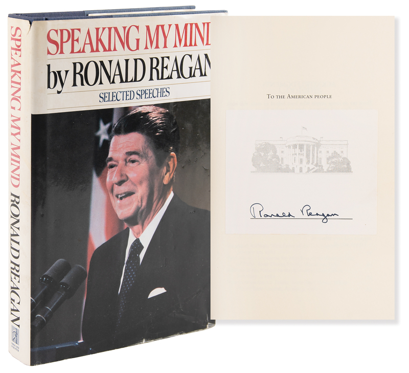 Lot 71 Ronald Reagan Signed Book - Speaking My Mind